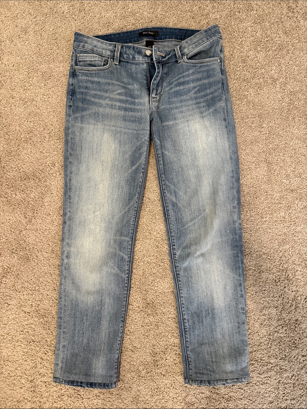 White House Black Market Women's Slim Straight Jeans - Light Blue Wash